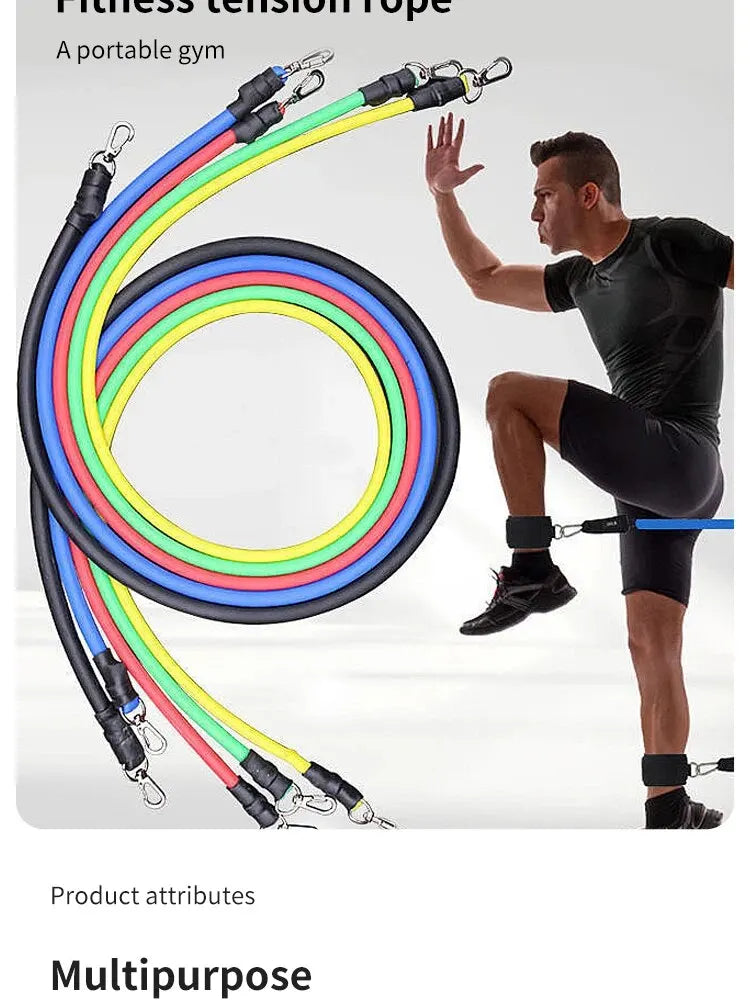 11pcs TPE Resistance Band